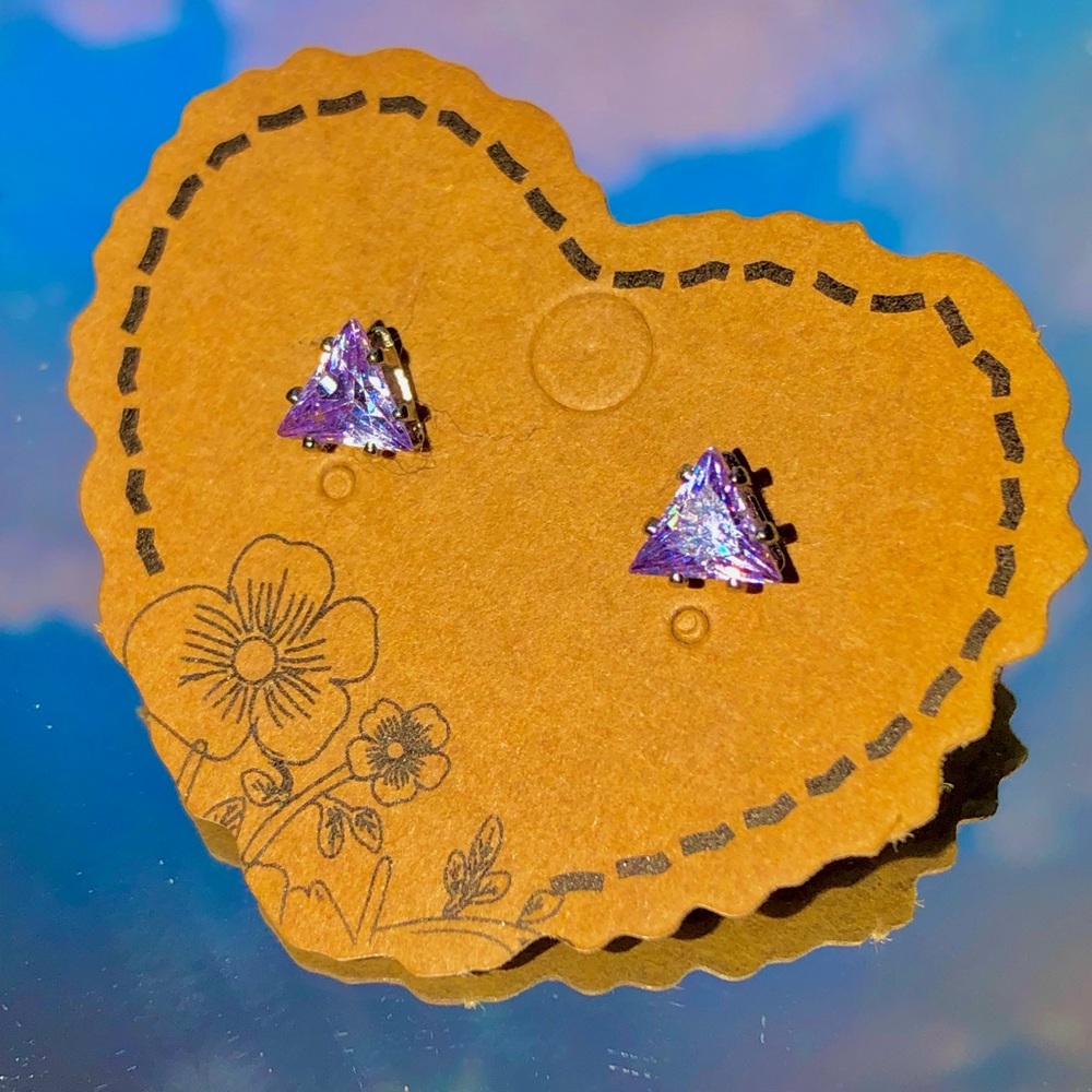 Purple Diamond Stud earrings!